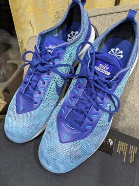 Nike Air Max Flyknit Racer Royal Blue Algae New FD2765-400 Size 11 Great Conditi